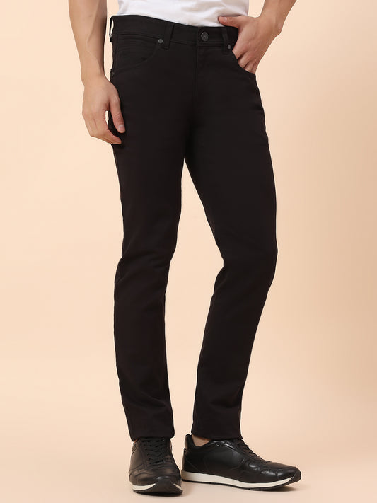 Casual Trouser for Men | Breathable & Soft with Color Fastness Regular Fit Cotton Blend Fabric Solid Pattern Button Closure