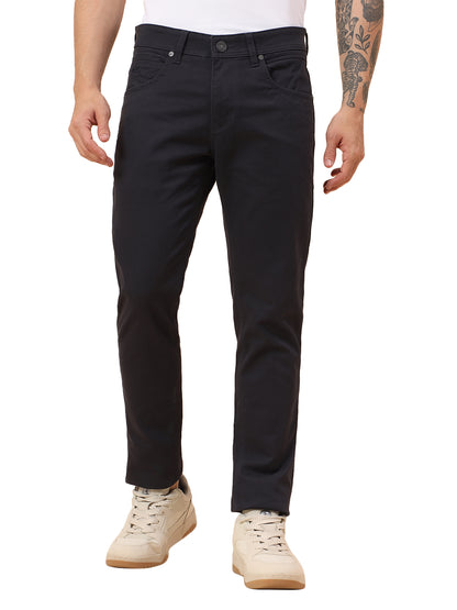 Casual Trousers for Men l Breathable & Soft with Color Fastness Regular Fit Cotton Blend Fabric Solid Pattern Button Closure