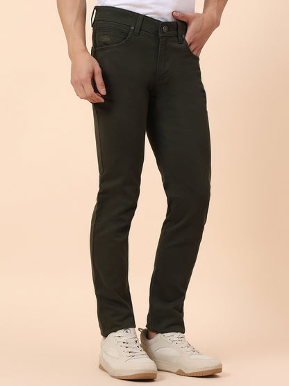 Casual Trouser for Men | Breathable & Soft with Color Fastness Regular Fit Cotton Blend Fabric Solid Pattern Button Closure