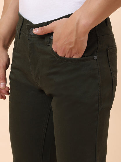 Casual Trouser for Men | Breathable & Soft with Color Fastness Regular Fit Cotton Blend Fabric Solid Pattern Button Closure