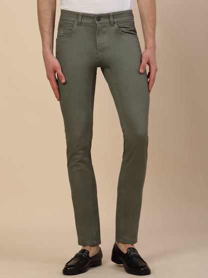 Casual Trouser for Men | Breathable & Soft with Color Fastness Regular Fit Cotton Blend Fabric Solid Pattern Button Closure
