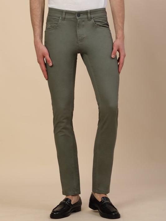 Casual Trouser for Men | Breathable & Soft with Color Fastness Regular Fit Cotton Blend Fabric Solid Pattern Button Closure