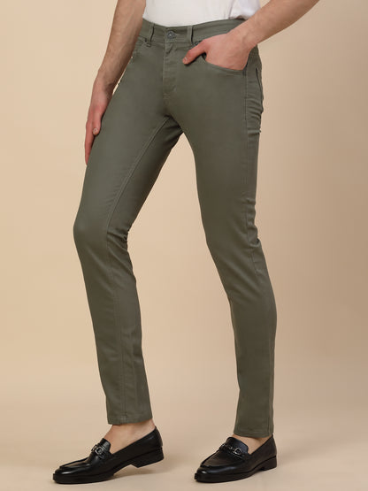 Casual Trouser for Men | Breathable & Soft with Color Fastness Regular Fit Cotton Blend Fabric Solid Pattern Button Closure