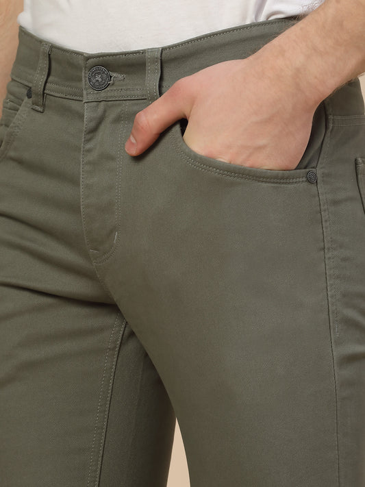 Casual Trouser for Men | Breathable & Soft with Color Fastness Regular Fit Cotton Blend Fabric Solid Pattern Button Closure