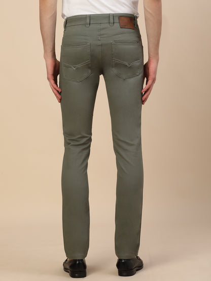 Casual Trouser for Men | Breathable & Soft with Color Fastness Regular Fit Cotton Blend Fabric Solid Pattern Button Closure
