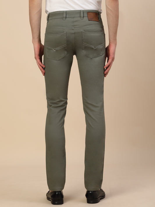 Casual Trouser for Men | Breathable & Soft with Color Fastness Regular Fit Cotton Blend Fabric Solid Pattern Button Closure