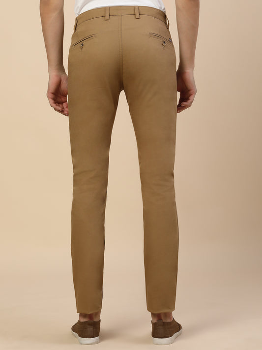 Casual Trouser for Men | Breathable & Soft with Color Fastness Regular Fit Cotton Blend Fabric Solid Pattern Button Closure
