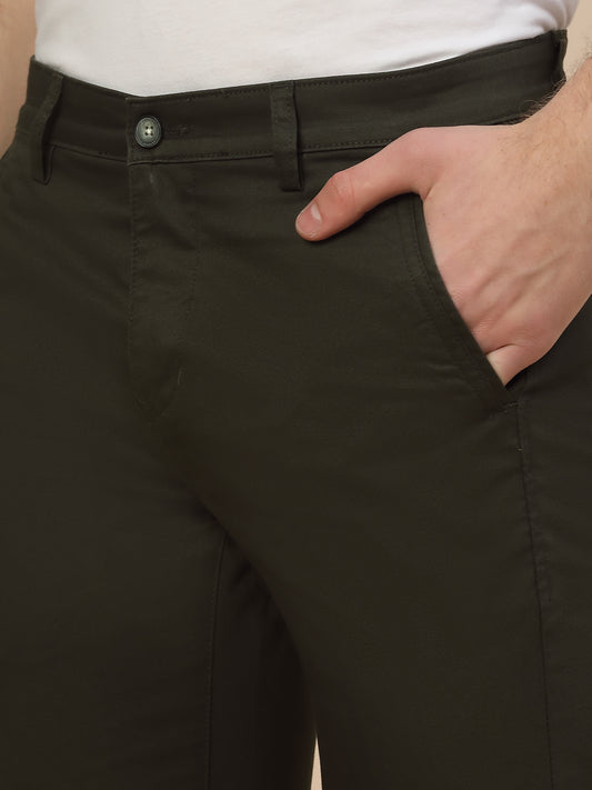 Casual Trouser for Men | Breathable & Soft with Color Fastness Regular Fit Cotton Blend Fabric Solid Pattern Button Closure