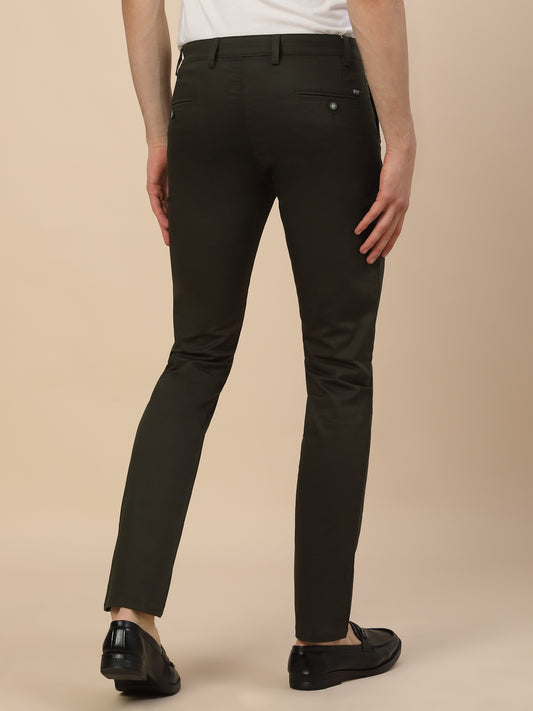 Casual Trouser for Men | Breathable & Soft with Color Fastness Regular Fit Cotton Blend Fabric Solid Pattern Button Closure