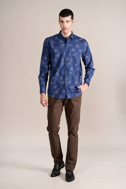 Casual Trouser for Men | Breathable & Soft with Color Fastness Regular Fit Cotton Blend Fabric Solid Pattern Button Closure