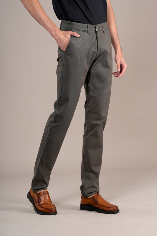 Casual Trouser for Men | Breathable & Soft with Color Fastness Regular Fit Cotton Blend Fabric Solid Pattern Button Closure