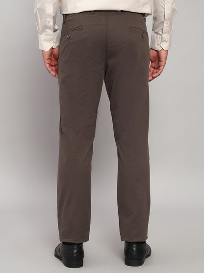 Casual Trouser for Men | Breathable & Soft with Color Fastness Regular Fit Cotton Blend Fabric Solid Pattern Button Closure
