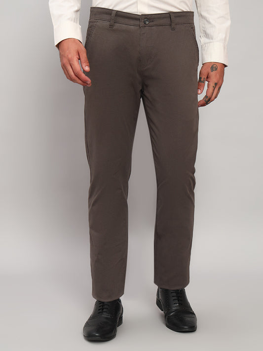 Casual Trouser for Men | Breathable & Soft with Color Fastness Regular Fit Cotton Blend Fabric Solid Pattern Button Closure