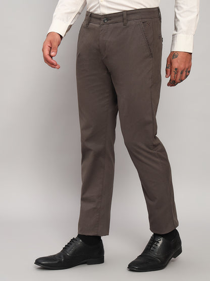 Casual Trouser for Men | Breathable & Soft with Color Fastness Regular Fit Cotton Blend Fabric Solid Pattern Button Closure