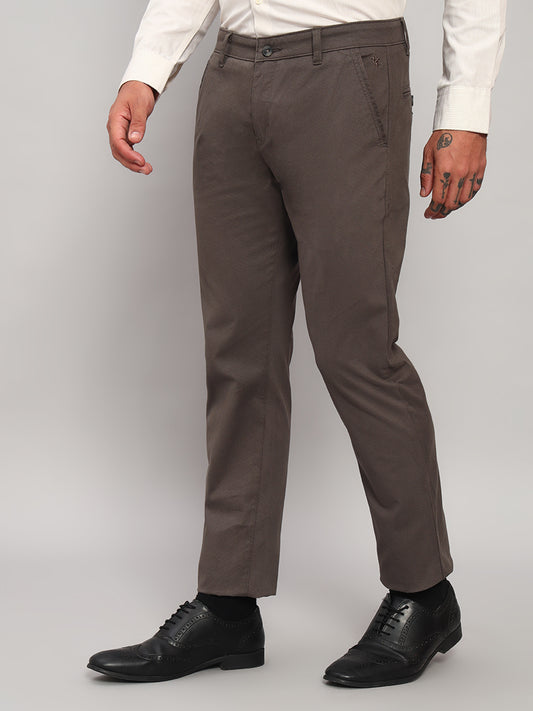Casual Trouser for Men | Breathable & Soft with Color Fastness Regular Fit Cotton Blend Fabric Solid Pattern Button Closure
