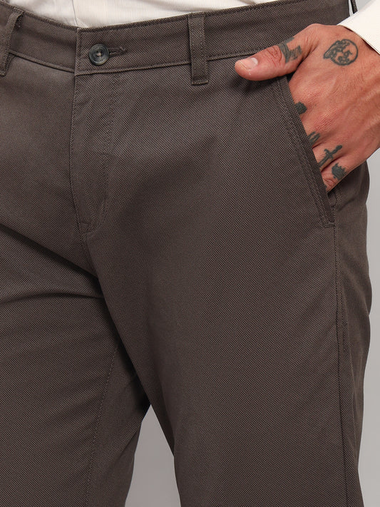 Casual Trouser for Men | Breathable & Soft with Color Fastness Regular Fit Cotton Blend Fabric Solid Pattern Button Closure