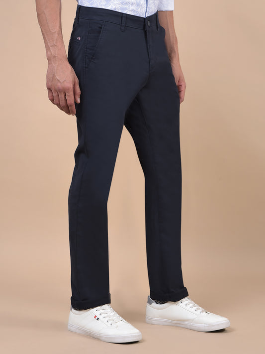 Casual Trouser for Men | Breathable & Soft with Color Fastness Regular Fit Cotton Blend Fabric Solid Pattern Button Closure