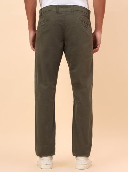 Casual Trousers for Men l Breathable & Soft with Color Fastness Regular Fit Cotton Blend Fabric Solid Pattern Button Closure