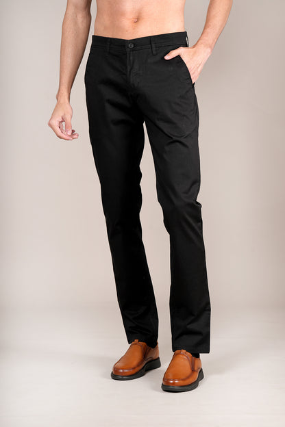 Casual Trouser for Men | Breathable & Soft with Color Fastness Regular Fit Cotton Blend Fabric Solid Pattern Button Closure