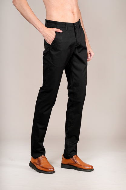 Casual Trouser for Men | Breathable & Soft with Color Fastness Regular Fit Cotton Blend Fabric Solid Pattern Button Closure