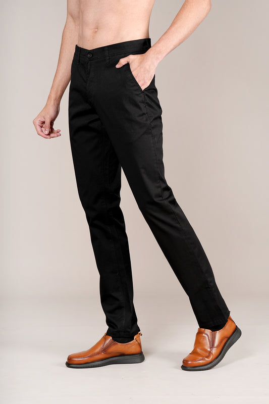 Casual Trouser for Men | Breathable & Soft with Color Fastness Regular Fit Cotton Blend Fabric Solid Pattern Button Closure