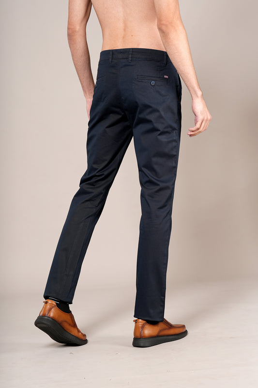 Casual Trouser for Men | Breathable & Soft with Color Fastness Regular Fit Cotton Blend Fabric Solid Pattern Button Closure