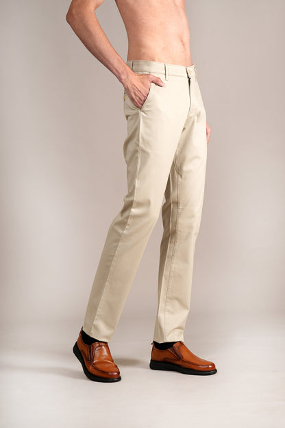 Casual Trouser for Men | Breathable & Soft with Color Fastness Regular Fit Cotton Blend Fabric Solid Pattern Button Closure