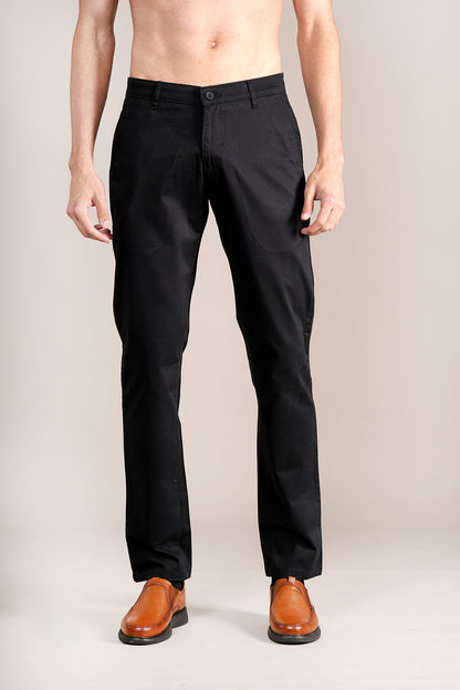 Casual Trouser for Men | Breathable & Soft with Color Fastness Regular Fit Cotton Blend Fabric Solid Pattern Button Closure