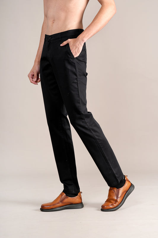 Casual Trouser for Men | Breathable & Soft with Color Fastness Regular Fit Cotton Blend Fabric Solid Pattern Button Closure