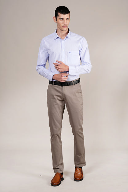 Casual Trouser for Men | Breathable & Soft with Color Fastness Regular Fit Cotton Blend Fabric Solid Pattern Button Closure