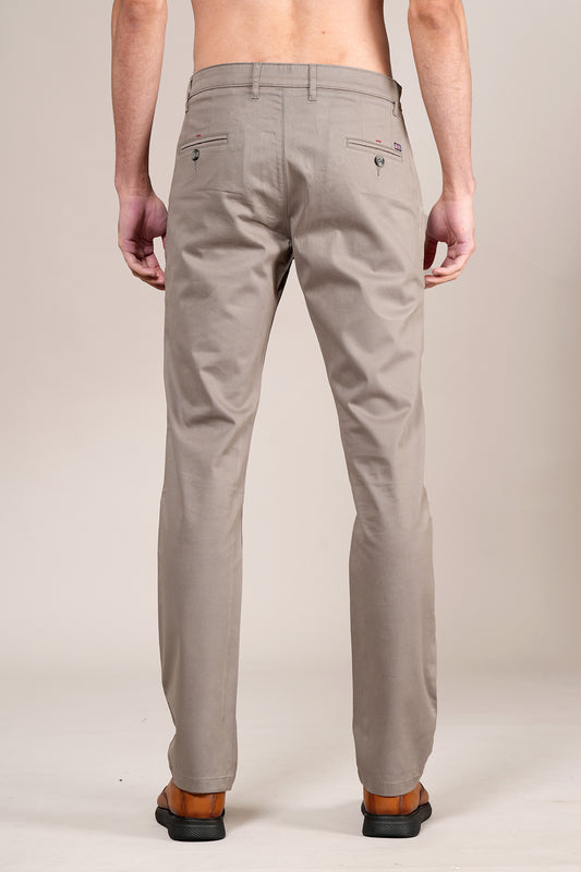 Casual Trouser for Men | Breathable & Soft with Color Fastness Regular Fit Cotton Blend Fabric Solid Pattern Button Closure