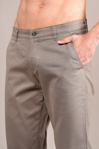Casual Trouser for Men | Breathable & Soft with Color Fastness Regular Fit Cotton Blend Fabric Solid Pattern Button Closure