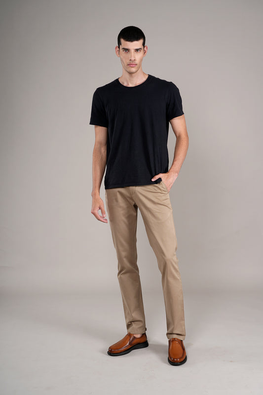 Casual Trouser for Men | Breathable & Soft with Color Fastness Regular Fit Cotton Blend Fabric Solid Pattern Button Closure