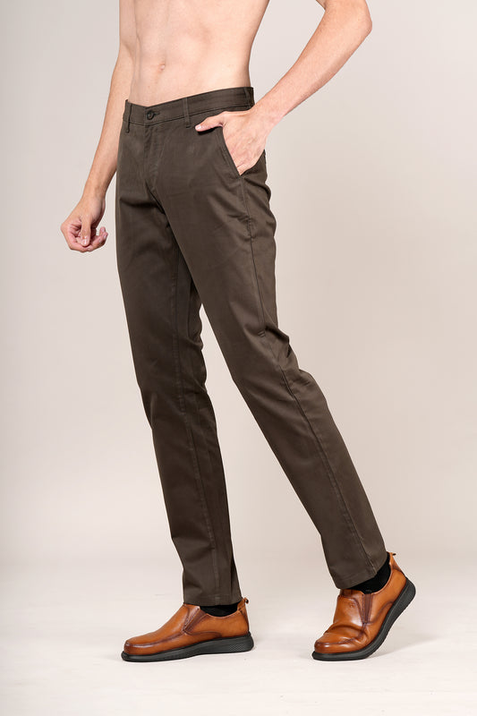 Casual Trouser for Men | Breathable & Soft with Color Fastness Regular Fit Cotton Blend Fabric Solid Pattern Button Closure