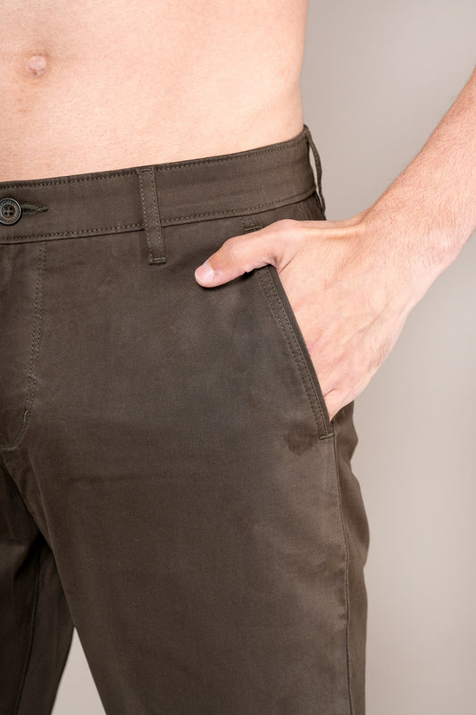 Casual Trouser for Men | Breathable & Soft with Color Fastness Regular Fit Cotton Blend Fabric Solid Pattern Button Closure