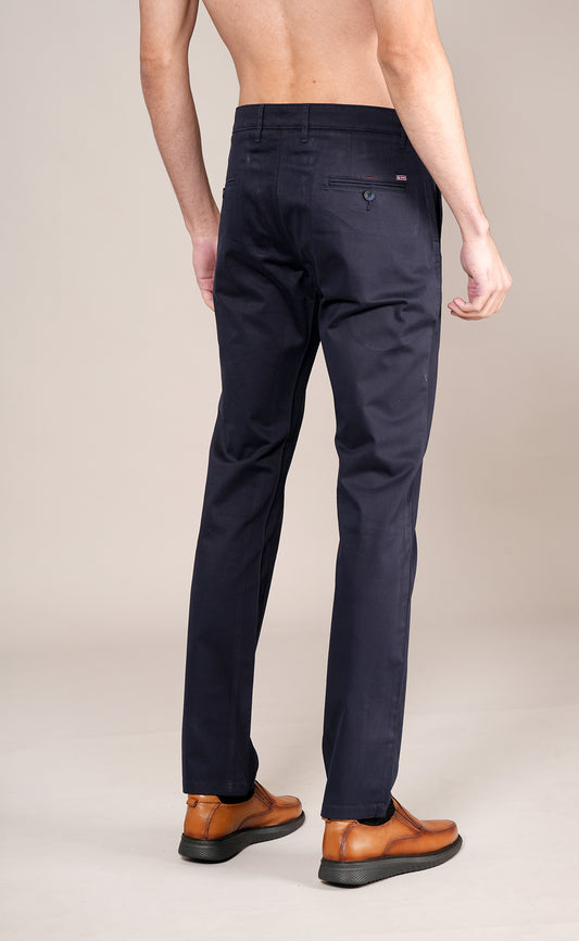 Casual Trouser for Men | Breathable & Soft with Color Fastness Regular Fit Cotton Blend Fabric Solid Pattern Button Closure