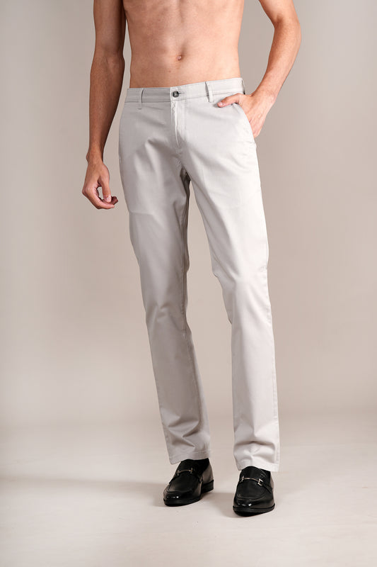 Casual Trouser for Men | Breathable & Soft with Color Fastness Regular Fit Cotton Blend Fabric Solid Pattern Button Closure
