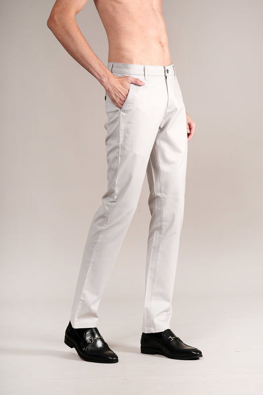 Casual Trouser for Men | Breathable & Soft with Color Fastness Regular Fit Cotton Blend Fabric Solid Pattern Button Closure