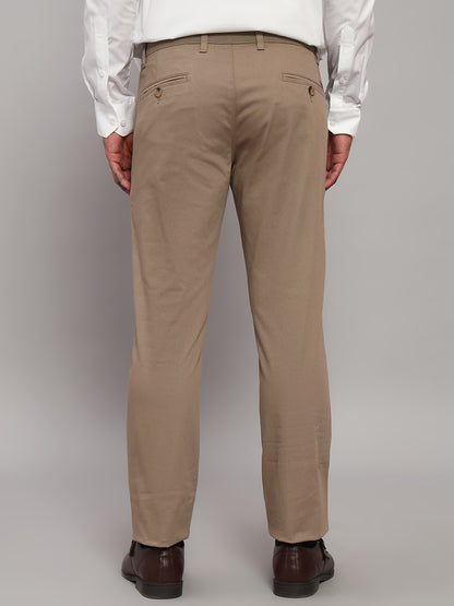 Casual Trouser for Men | Breathable & Soft with Color Fastness Regular Fit Cotton Blend Fabric Solid Pattern Button Closure