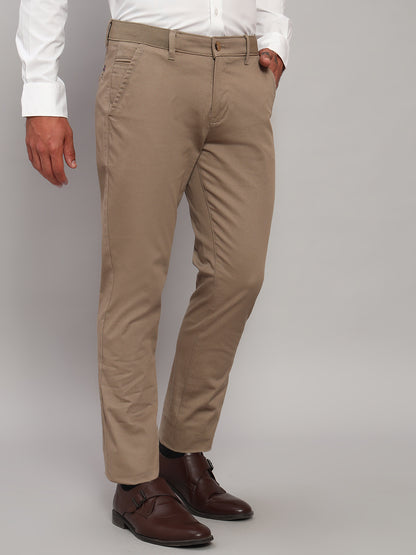 Casual Trouser for Men | Breathable & Soft with Color Fastness Regular Fit Cotton Blend Fabric Solid Pattern Button Closure