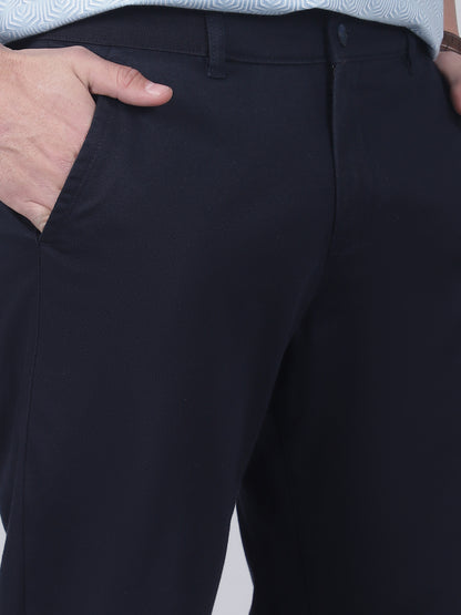 Casual Trouser for Men | Breathable & Soft with Color Fastness Regular Fit Cotton Blend Fabric Solid Pattern Button Closure