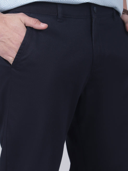 Casual Trouser for Men | Breathable & Soft with Color Fastness Regular Fit Cotton Blend Fabric Solid Pattern Button Closure