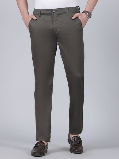 Casual Trouser for Men | Breathable & Soft with Color Fastness Regular Fit Cotton Blend Fabric Solid Pattern Button Closure