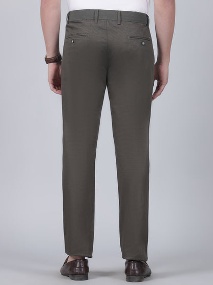 Casual Trouser for Men | Breathable & Soft with Color Fastness Regular Fit Cotton Blend Fabric Solid Pattern Button Closure
