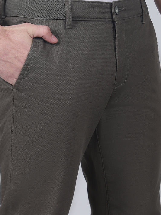 Casual Trouser for Men | Breathable & Soft with Color Fastness Regular Fit Cotton Blend Fabric Solid Pattern Button Closure