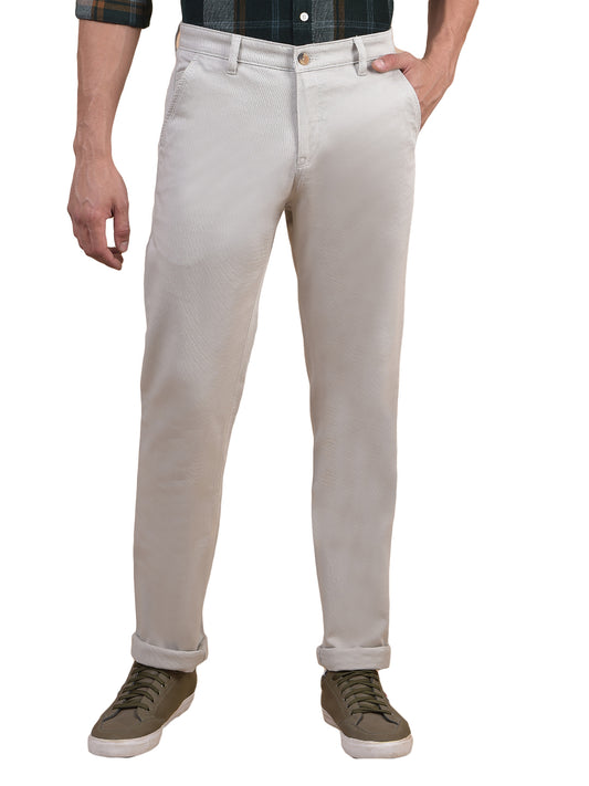 Casual Trouser for Men | Breathable & Soft with Color Fastness Regular Fit Cotton Blend Fabric Solid Pattern Button Closure