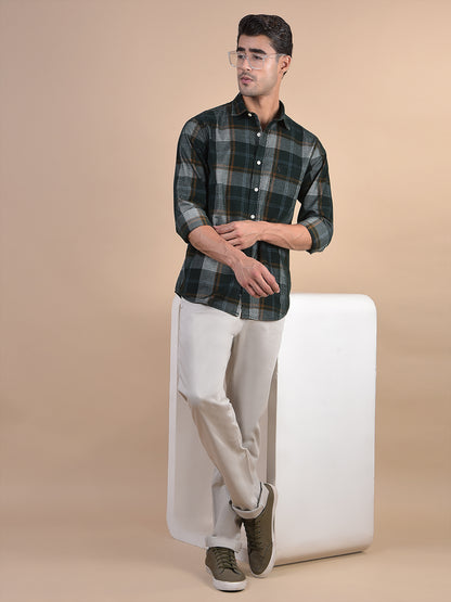 Casual Trouser for Men | Breathable & Soft with Color Fastness Regular Fit Cotton Blend Fabric Solid Pattern Button Closure