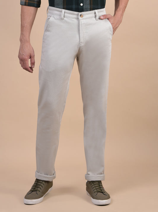 Casual Trouser for Men | Breathable & Soft with Color Fastness Regular Fit Cotton Blend Fabric Solid Pattern Button Closure