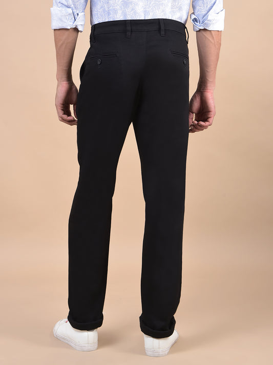 Casual Trouser for Men | Breathable & Soft with Color Fastness Regular Fit Cotton Blend Fabric Solid Pattern Button Closure