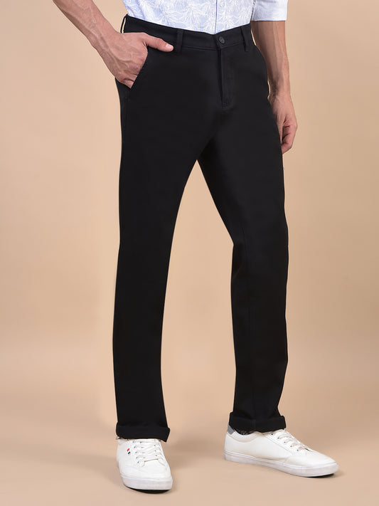 Casual Trouser for Men | Breathable & Soft with Color Fastness Regular Fit Cotton Blend Fabric Solid Pattern Button Closure
